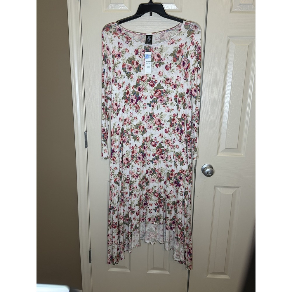 Agnes & Dora Earhart‎ Dress Womens XL/XXL Cream Floral NWT Long Sleeve Sharkbite